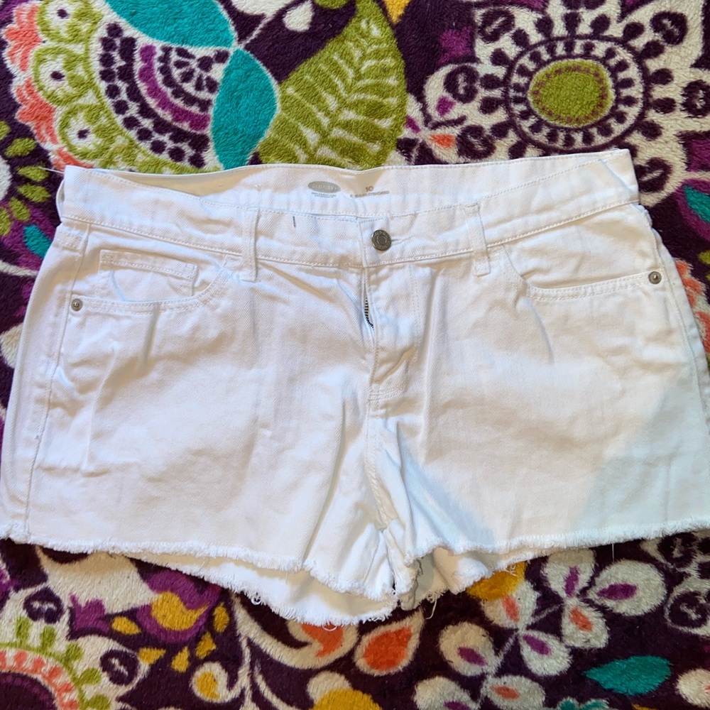 Old Navy Size 10 White Jean Shorts